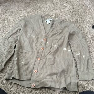 Olive green button up cardigan